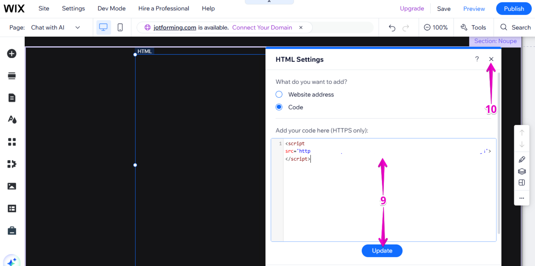 WIX Embed Privas script